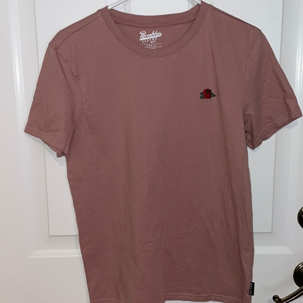 Brooklyn Cloth Embroidered Rose T-Shirt